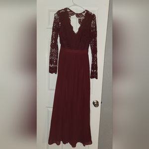 Lulu's Backless Long Red Dress Size M